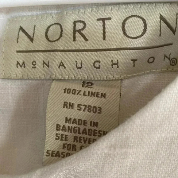 White linen Norton Mcnaughton dress - great condition - size 10 - embroidered - Picture 2 of 9